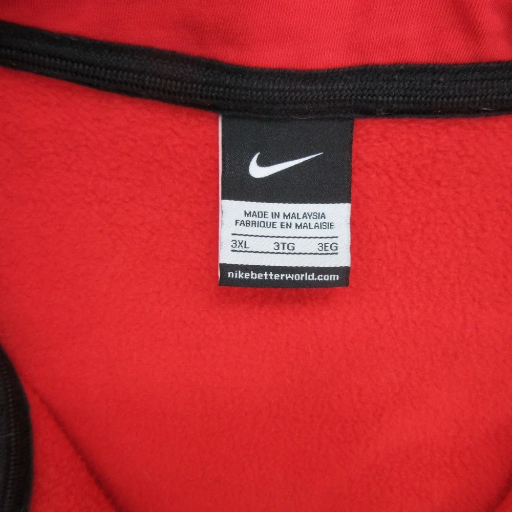 Nike Men Sweatshirt 3XL 1/4 Zip Fleece Pullover Red Pouch Pocket 598442-657